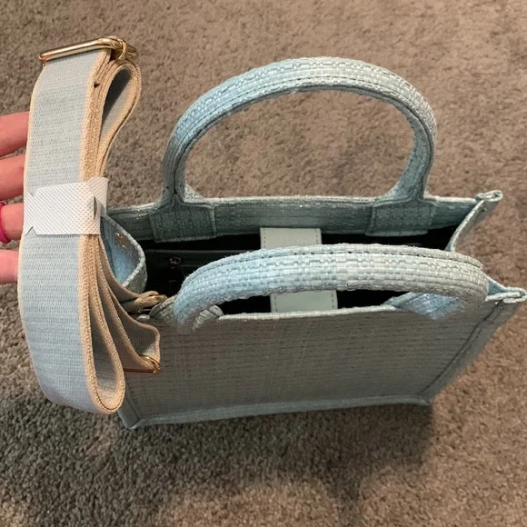 NWOT Francesca’s Trista Plaid Boucle Small Tweed Plaid Tote/Purse - Picture 7 of 8